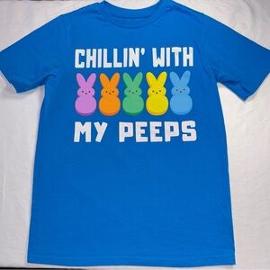 Peeps size large Blue Graphic chillin with my PEEPS Easter Tee shirt